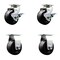 Service Caster 4 Inch Phenolic Caster Set with Roller Bearings 2 Brakes 2 Rigid SCC SCC-20S420-PHR-TLB-2-R-2 - alternate 1